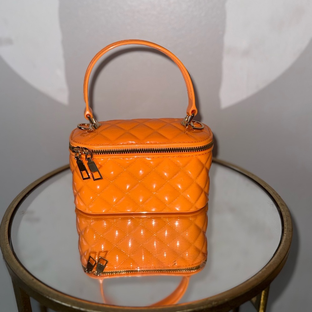 Orange Quilted Handbag